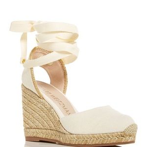 Brand New Stuart Weitzman Marguerita natural summer wedges in original box